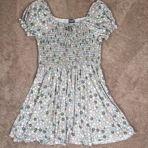 Arula Dress Women Size A/1X Floral Babydoll Smocked Cottagecore Short Sleeve